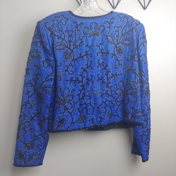 Vintage Silk Beaded Evening Jacket - Picture 4 of 6